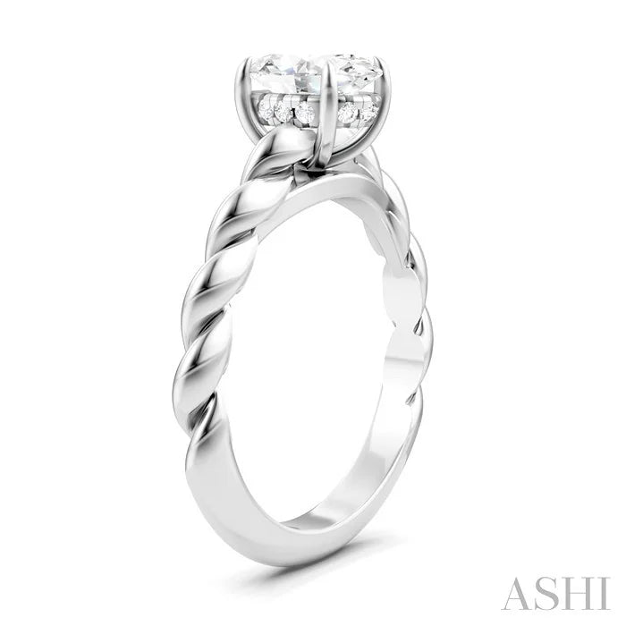 Oval Shape Semi-Mount Diamond Engagement Ring