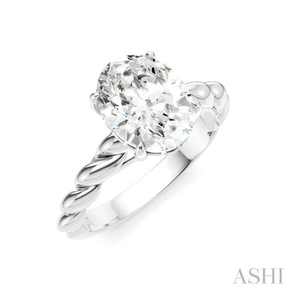 Oval Shape Semi-Mount Diamond Engagement Ring