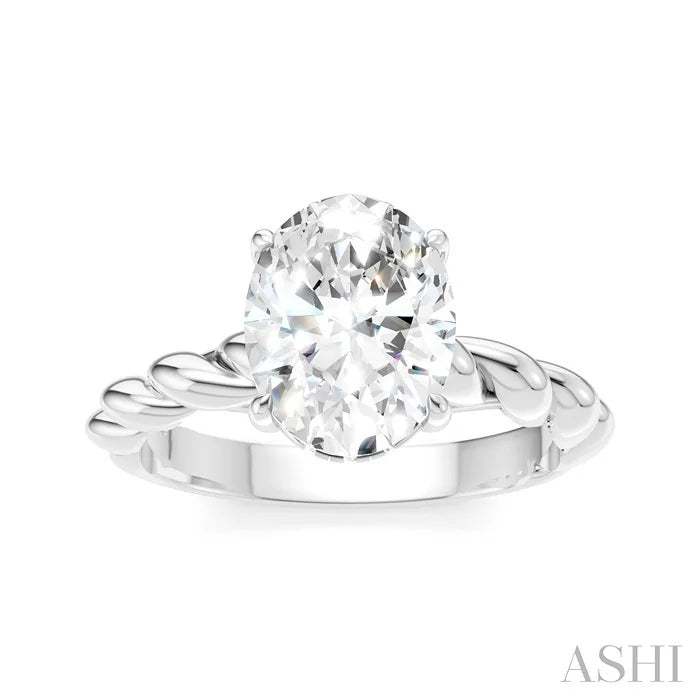 Oval Shape Semi-Mount Diamond Engagement Ring