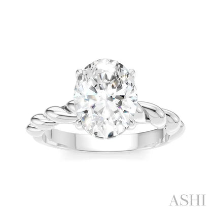 Oval Shape Semi-Mount Diamond Engagement Ring