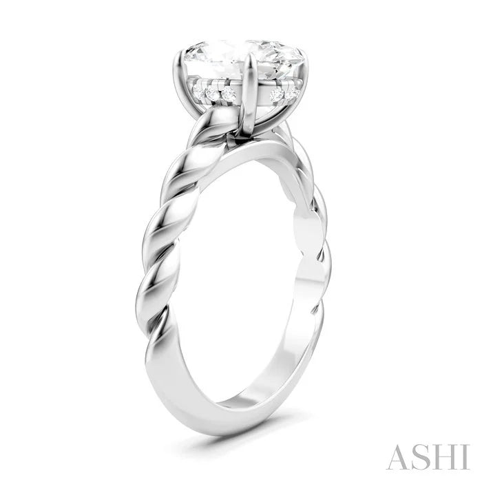 Oval Shape Semi-Mount Diamond Engagement Ring