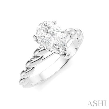 Pear Shape Semi-Mount Diamond Engagement Ring