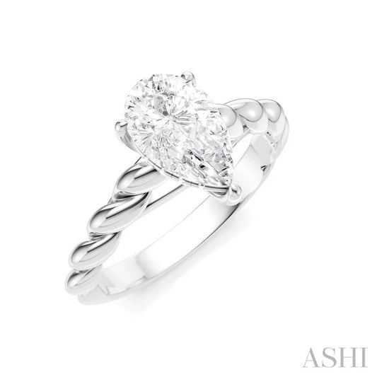 Pear Shape Semi-Mount Diamond Engagement Ring