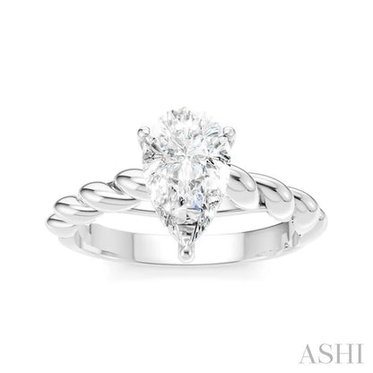 Pear Shape Semi-Mount Diamond Engagement Ring