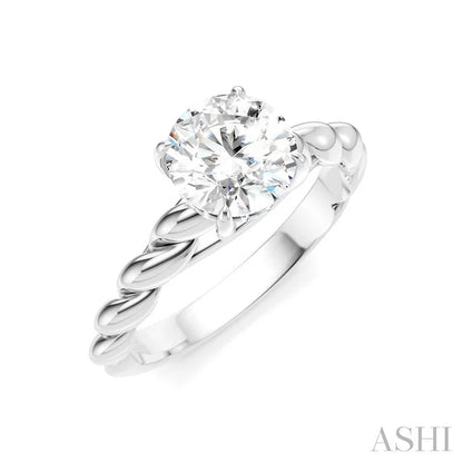 Round Shape Semi-Mount Diamond Engagement Ring