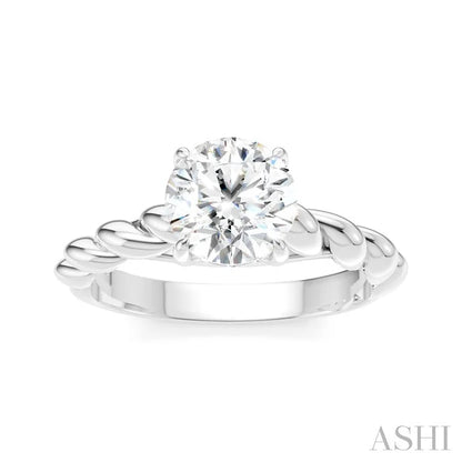 Round Shape Semi-Mount Diamond Engagement Ring