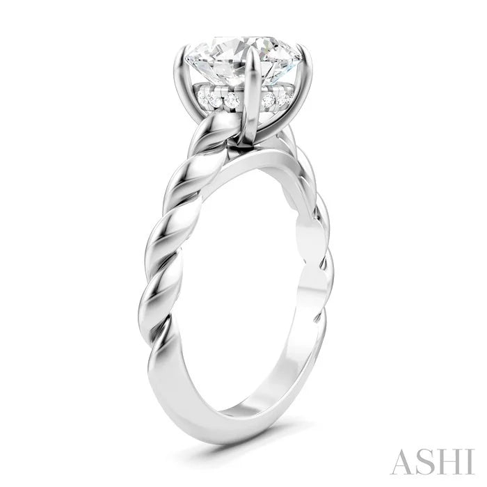 Round Shape Semi-Mount Diamond Engagement Ring