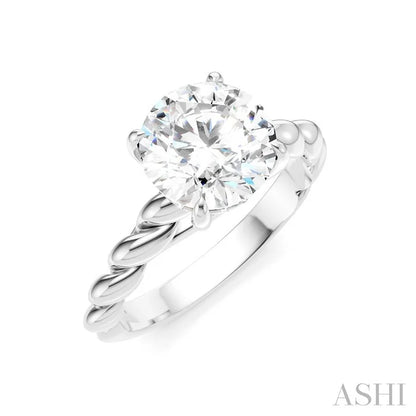 Round Shape Semi-Mount Diamond Engagement Ring