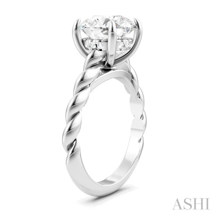 Round Shape Semi-Mount Diamond Engagement Ring