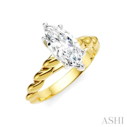 Marquise Shape Semi-Mount Diamond Engagement Ring
