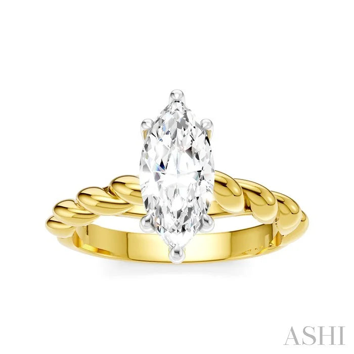 Marquise Shape Semi-Mount Diamond Engagement Ring