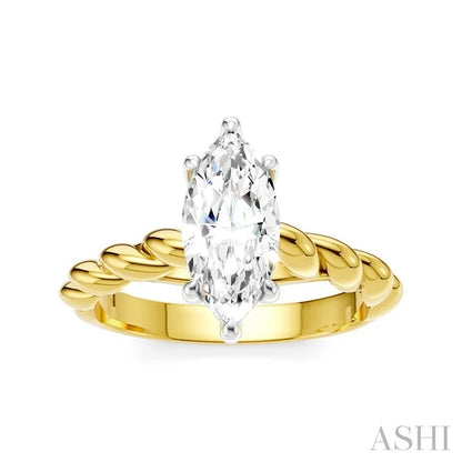 Marquise Shape Semi-Mount Diamond Engagement Ring