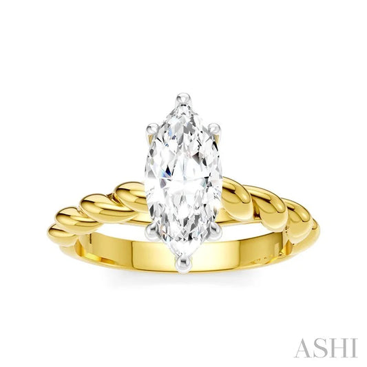 Marquise Shape Semi-Mount Diamond Engagement Ring