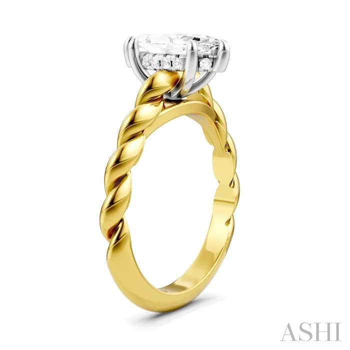 Marquise Shape Semi-Mount Diamond Engagement Ring
