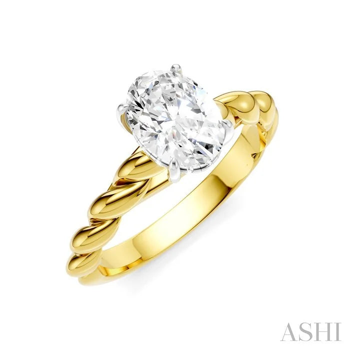 Oval Shape Semi-Mount Diamond Engagement Ring