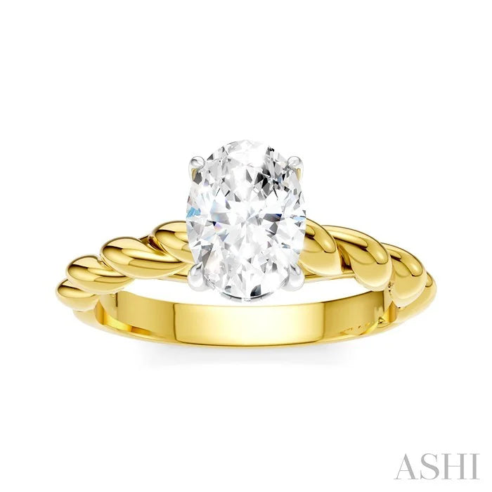 Oval Shape Semi-Mount Diamond Engagement Ring
