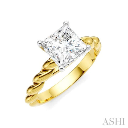 Princess Shape Semi-Mount Diamond Engagement Ring