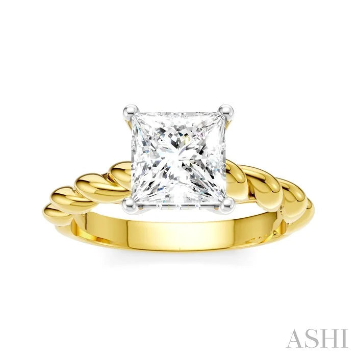 Princess Shape Semi-Mount Diamond Engagement Ring