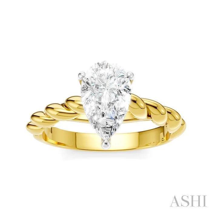 Pear Shape Semi-Mount Diamond Engagement Ring