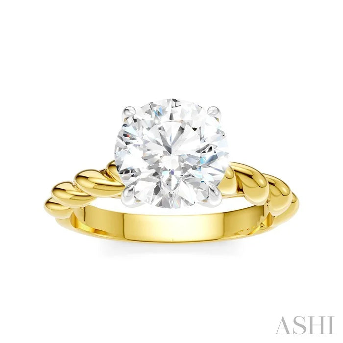 Round Shape Semi-Mount Diamond Engagement Ring