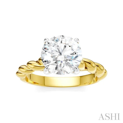 Round Shape Semi-Mount Diamond Engagement Ring