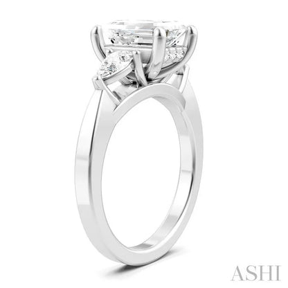 Emerald Shape Semi-Mount Diamond Engagement Ring