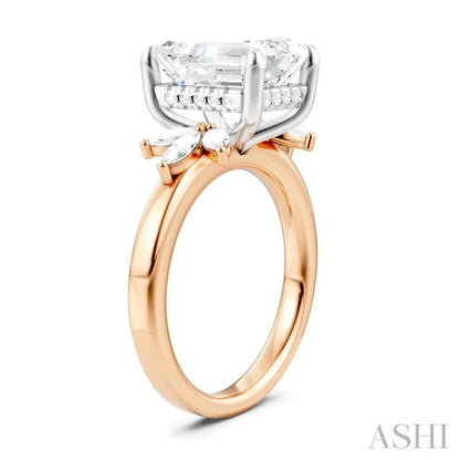 Emerald Shape Semi-Mount Diamond Engagement Ring
