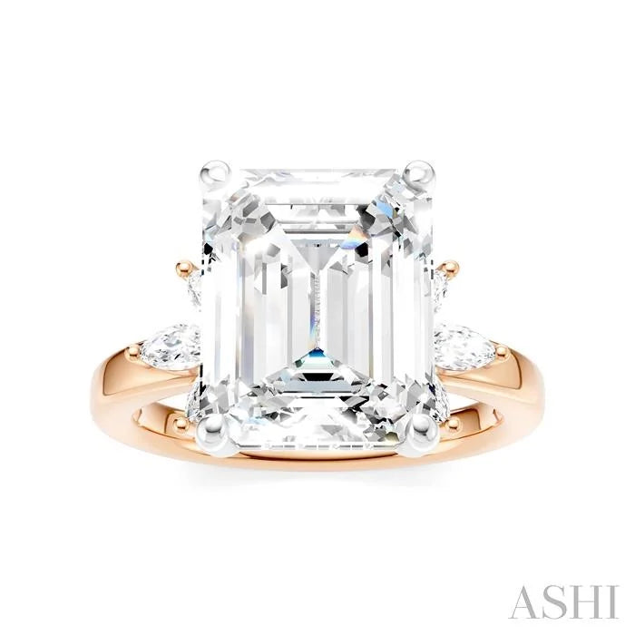 Emerald Shape Semi-Mount Diamond Engagement Ring