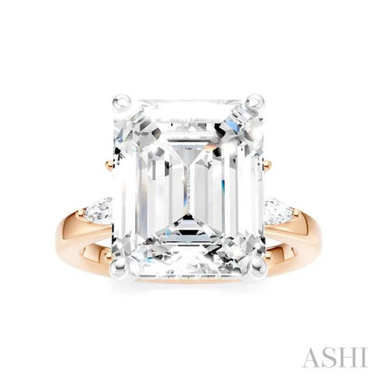 Emerald Shape Semi-Mount Diamond Engagement Ring