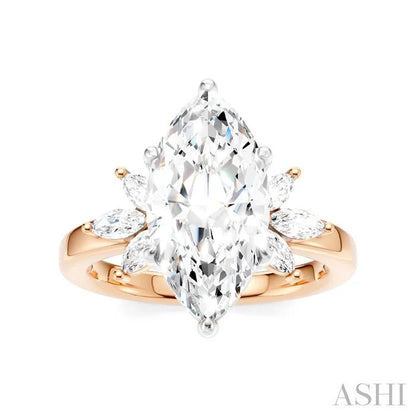 Marquise Shape Semi-Mount Diamond Engagement Ring