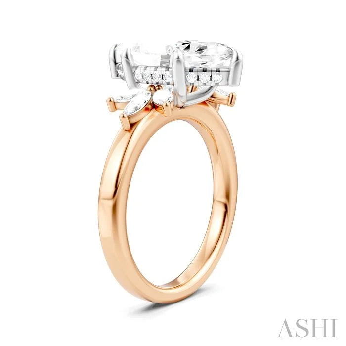 Marquise Shape Semi-Mount Diamond Engagement Ring