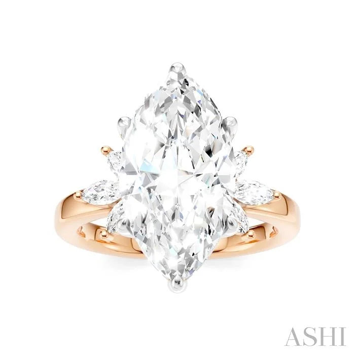 Marquise Shape Semi-Mount Diamond Engagement Ring