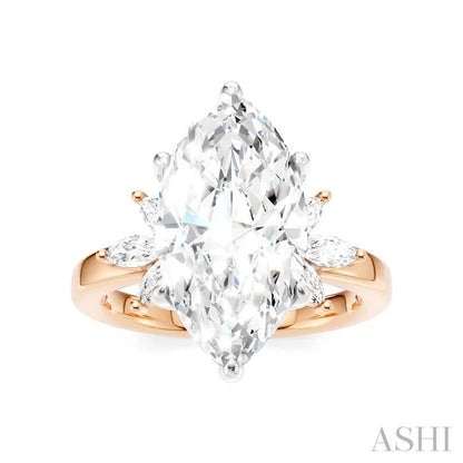 Marquise Shape Semi-Mount Diamond Engagement Ring
