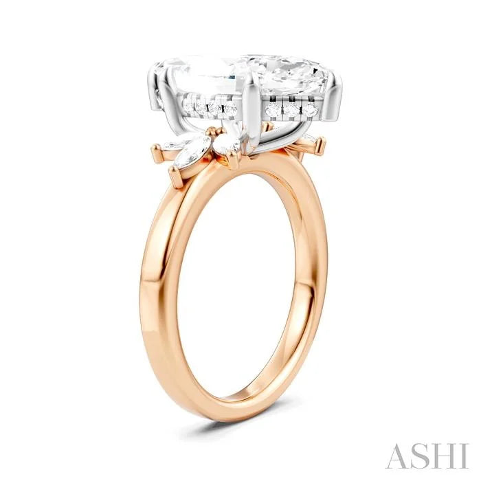 Marquise Shape Semi-Mount Diamond Engagement Ring