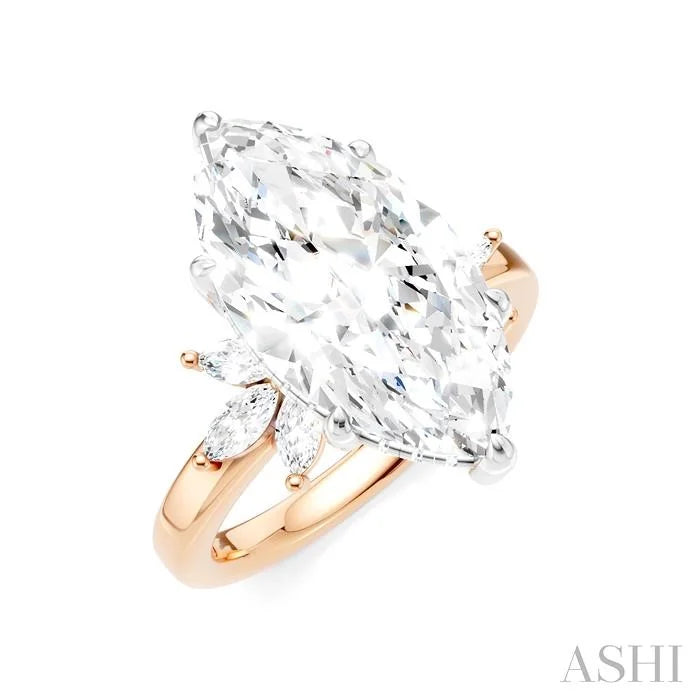 Marquise Shape Semi-Mount Diamond Engagement Ring