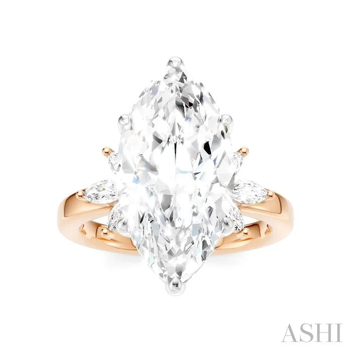 Marquise Shape Semi-Mount Diamond Engagement Ring