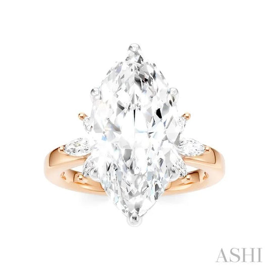 Marquise Shape Semi-Mount Diamond Engagement Ring