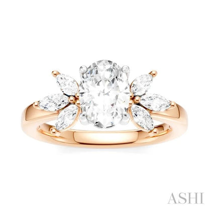 Oval Shape Semi-Mount Diamond Engagement Ring