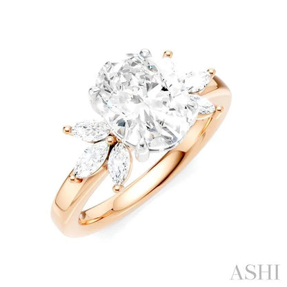 Oval Shape Semi-Mount Diamond Engagement Ring