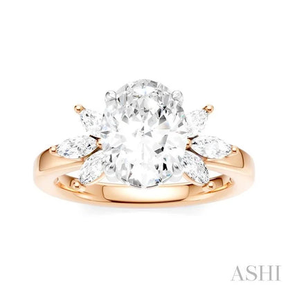 Oval Shape Semi-Mount Diamond Engagement Ring