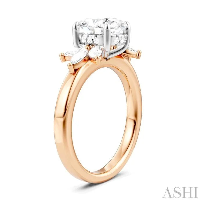 Oval Shape Semi-Mount Diamond Engagement Ring