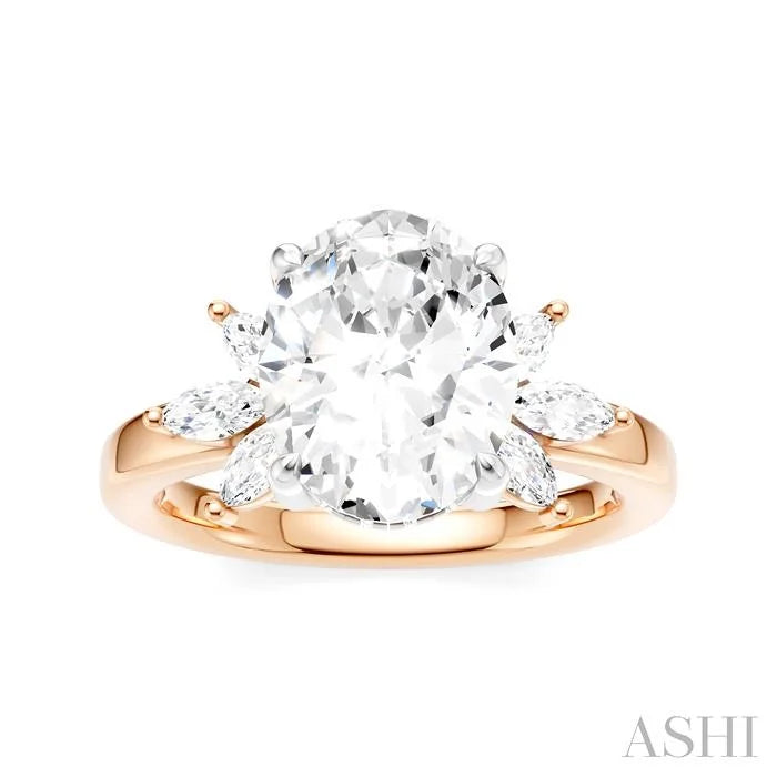 Oval Shape Semi-Mount Diamond Engagement Ring