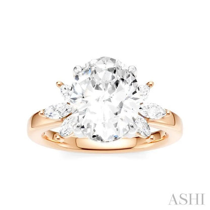 Oval Shape Semi-Mount Diamond Engagement Ring