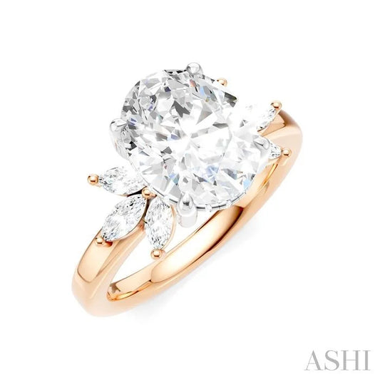 Oval Shape Semi-Mount Diamond Engagement Ring