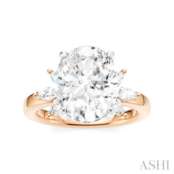 Oval Shape Semi-Mount Diamond Engagement Ring