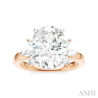 Oval Shape Semi-Mount Diamond Engagement Ring