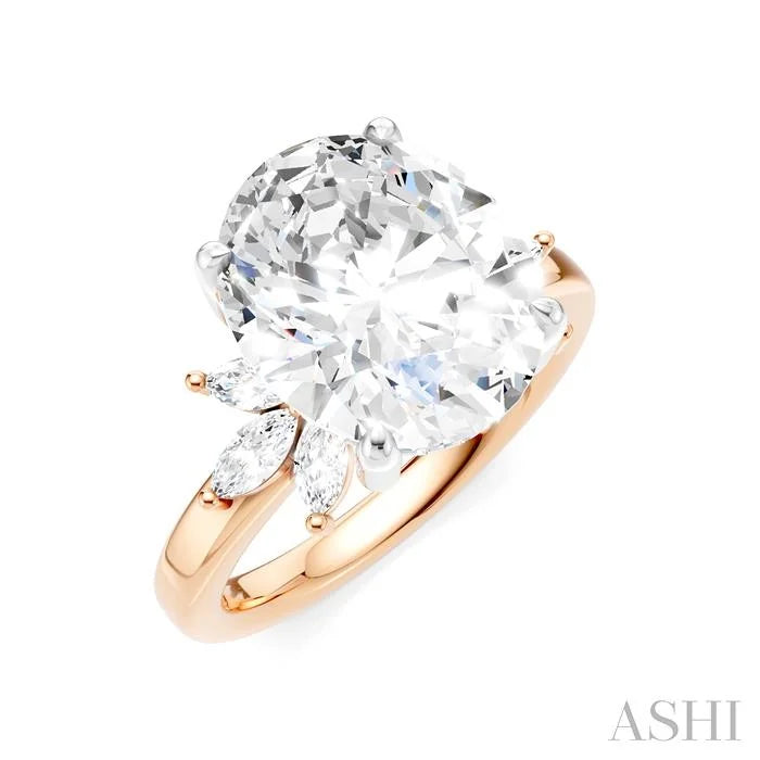 Oval Shape Semi-Mount Diamond Engagement Ring