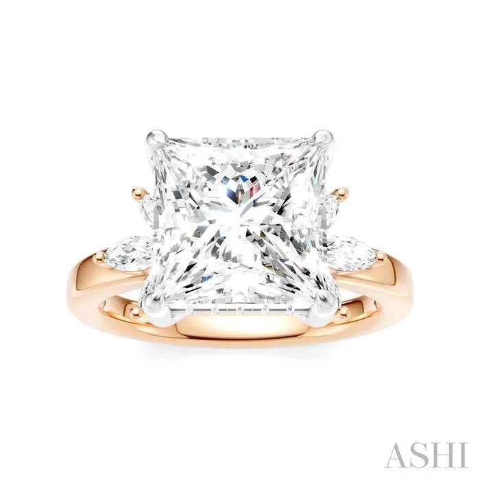 Princess Shape Semi-Mount Diamond Engagement Ring
