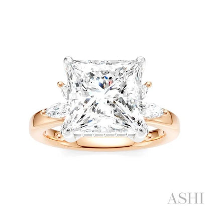 Princess Shape Semi-Mount Diamond Engagement Ring