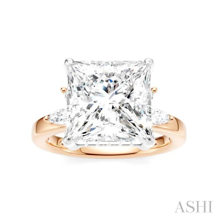 Princess Shape Semi-Mount Diamond Engagement Ring